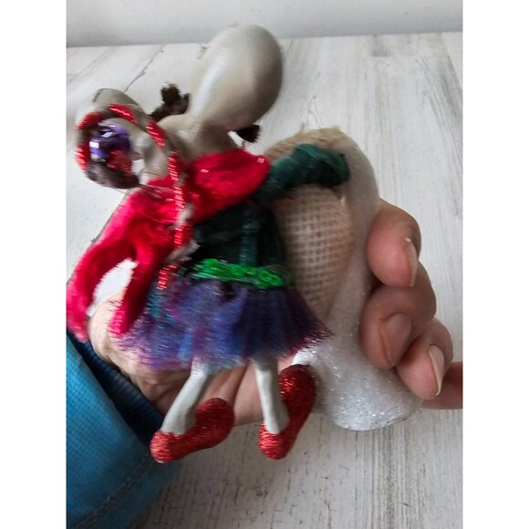grandin road macie sugar plum mouse figurine RARE reindeer statue Xmas decor - Picture 4 of 8